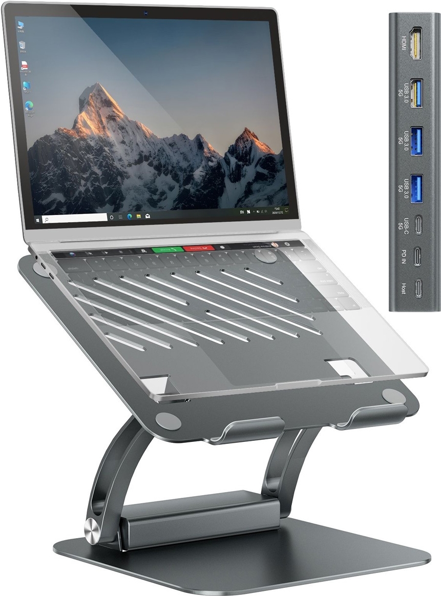 Exsys Laptop-Staender 7 in 1 USB-C DockingS f.Laptop Notebook MacBook Tablet (EX-1224HM)