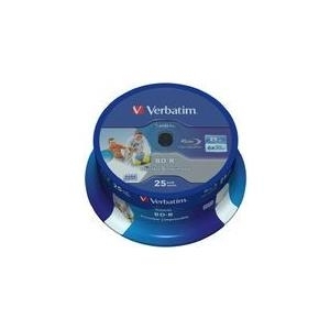 Verbatim DataLife - 25 x BD-R - 25GB 6x - mit Tintenstrahldrucker bedruckbare Oberfläche - Spindel (43811)