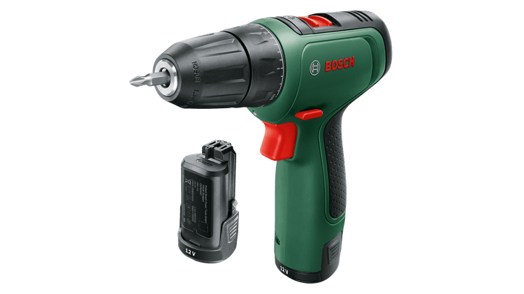 Bosch EasyDrill 1200 - Bohrer/Schrauber - schnurlos - 2 Geschwindigkeiten - Bohrfutterschlüssel 10 mm - 30 N·m - 2 Akkus, Ladegerät enthalten - 12 V