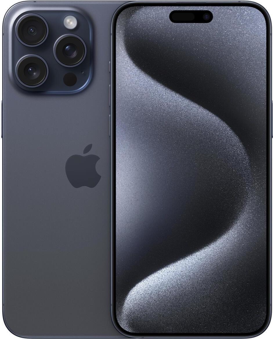 Apple iPhone 15 Pro Max - 5G Smartphone - Dual-SIM / Interner Speicher 256GB - OLED-Display - 6,7 - 2796 x 1290 pixels (120 Hz) - Triple-Kamera 48 MP, 12 MP, 12 MP - front camera 12 MP - Blue Titanium (MU7A3ZD/A)