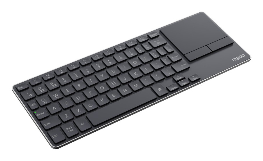 Rapoo E2810M Wireless Multimedia Tastatur mit Touchpad QWERTZ DE Dunkelgrau
