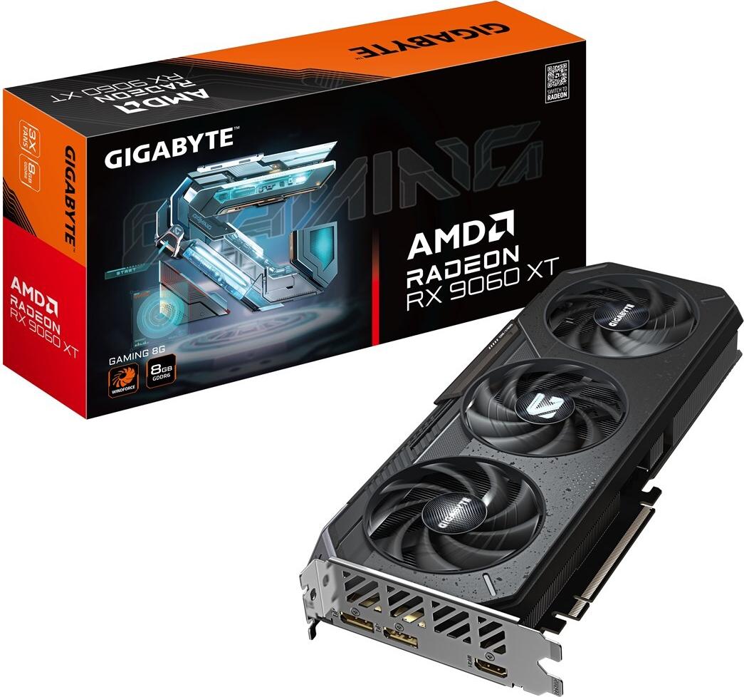 GIGABYTE Radeon RX 9060 XT GAMING 8G Grafikkarte - 8GB GDDR6, 128bit, PCI-E 5.0, 3130 MHz Kerntakt, 2 x DisplayPort, 1 x HDMI, GV-R9060XTGAMING-8GD (GV-R9060XTGAMING-8GD)