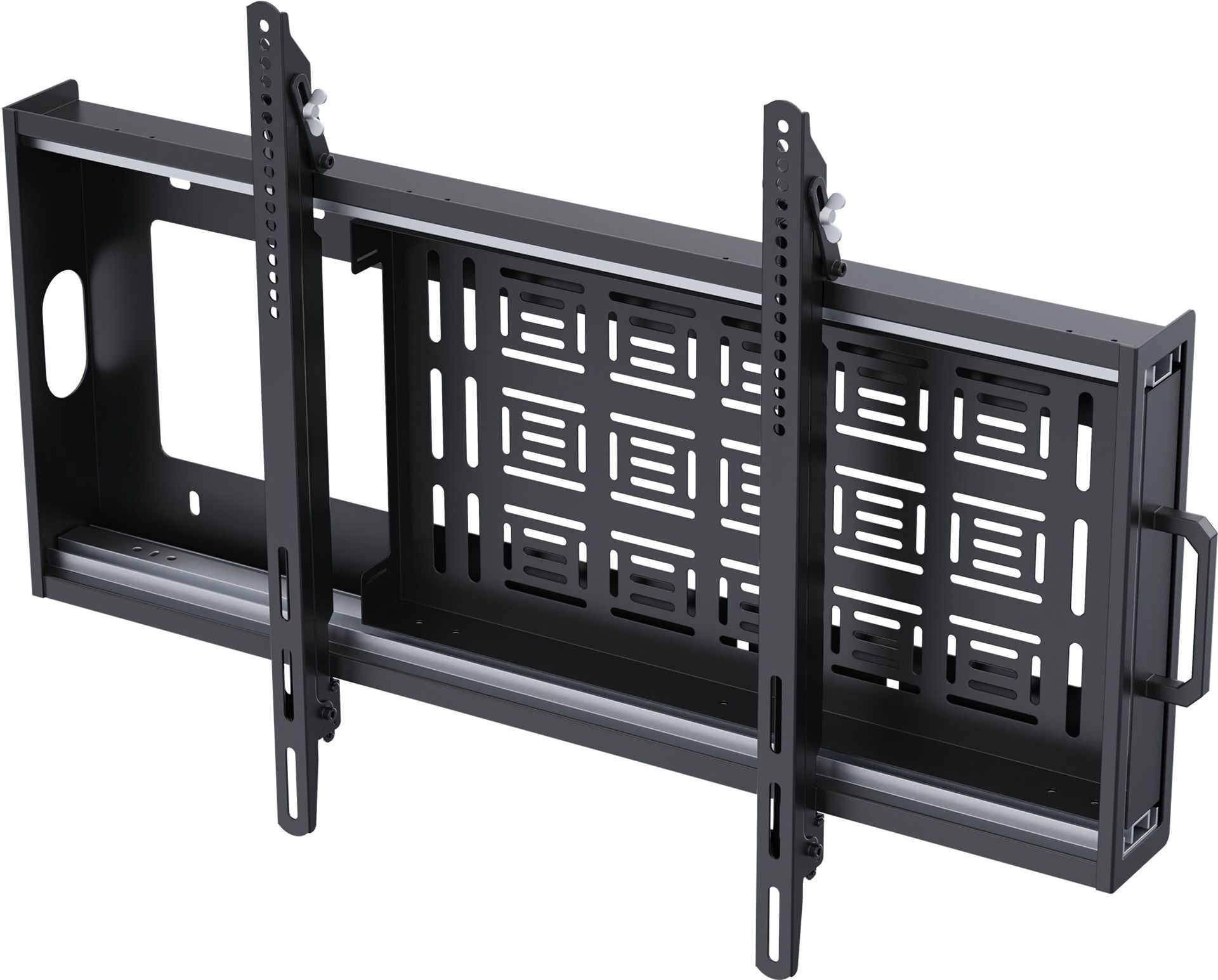 Vision Passend für Displays 47-90 mit VESA-Größen bis zu 800 x 600 - 5 Grad Neigung - geeignet für interaktive Flachbildschirme oder LED-Fernseher - Arme rasten sicher ein - kaltgewalzter Stahl - ausziehbare Aufbewahrung für Mediaplayer etc. - SWL 90 kg -