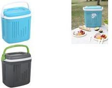 EDA Kühlbox ICEBERG, 20 Liter, grau / grün aus Kunststoff, Box: grau, Griff: grün, - 1 Stück (019714 G.GL/BL)