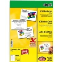 Sigel LP791 - Visitenkarten - hochweiß - 85 x 55 mm - 190 g/m2 - 400 Karte(n) (40 Bogen x 10) (LP791)