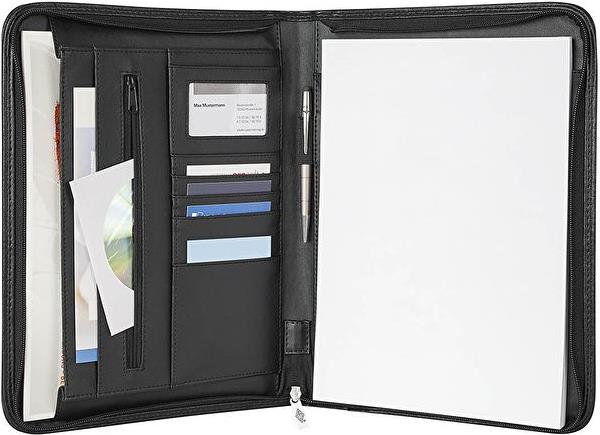 Wedo 58 54301 - Leder - Nylon - Schwarz - Visitenkarte - 3 Taschen - 250 mm - 35 mm (58 54301)