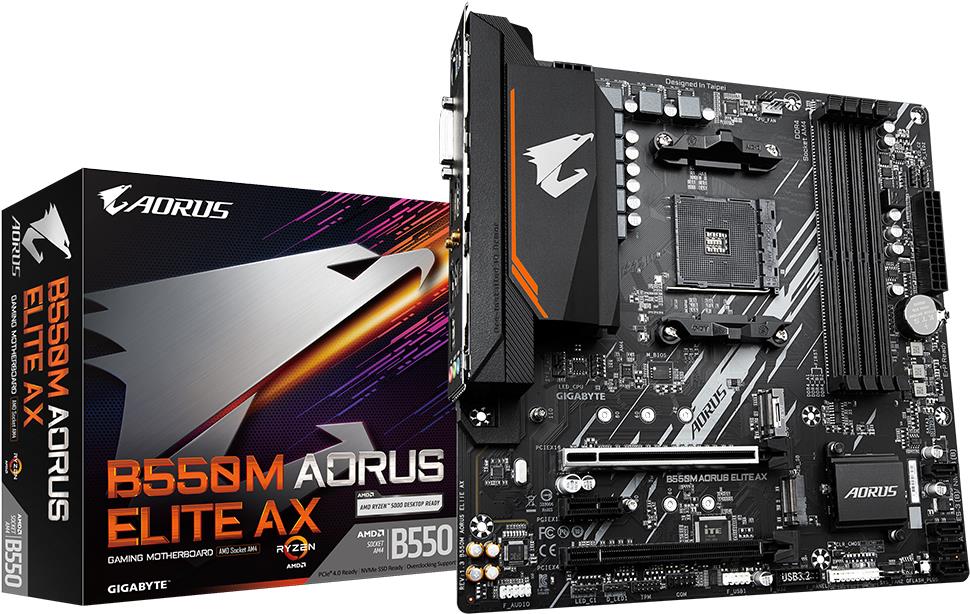GIGABYTE B550M AORUS ELITE AX - AMD - Sockel AM4 - 3rd Generation AMD Ryzen 3 - 3rd Generation AMD Ryzen 5 - 3rd Generation AMD Ryzen 7 - 3rd... - Sockel AM4 - 128 GB - DDR4-SDRAM (B550M AORUS ELITE AX)