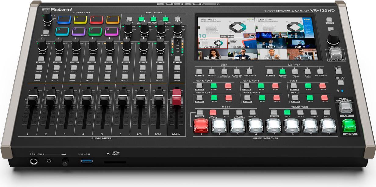 ROLAND VR-120HD - 4-Channel Streaming AV-Mixer (7 Touchscreen - HD-SDI & HDMI - 42-Kanal Audio Mixer - PTZ-Steuerung - USB-C Streaming) - in schwarz (424971A38)