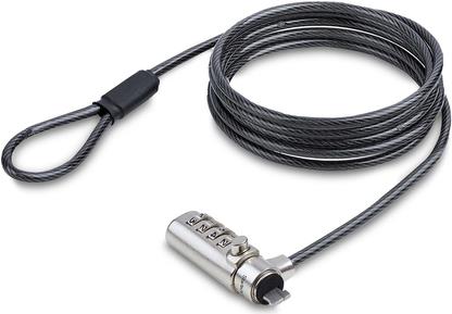StarTech.com Nano Slot Compatible 6.6ft (2m) Cable Lock, Laptop Security - Sicherheitskabelschloss - schwarz & silber - 2 m (SNANOC4D-LAPTOP-LOCK)