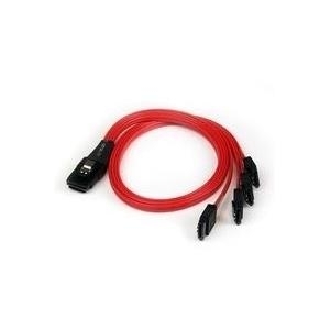 StarTech.com SFF-8087 auf 4x SATA Kabel - Internes Mini SAS auf Serial-ATA Reverse Multilane Kabel - SATA- / SAS-Kabel - Serial ATA 150/300/600 - 4-Lane - 36 PIN 4iMini MultiLane - 7-poliges SATA - 50cm - verriegelt - Rot (SAS8087S4R50)