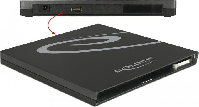 DeLOCK External Enclosure for Ultra Slim SATA Drives 9,5 mm - Laufwerk - DVD+/-RW (+/-R DL) / DVD-RAM / BD-ROM - SuperSpeed USB 3,1 Gen 1 - extern - Schwarz (42595) (B-Ware)