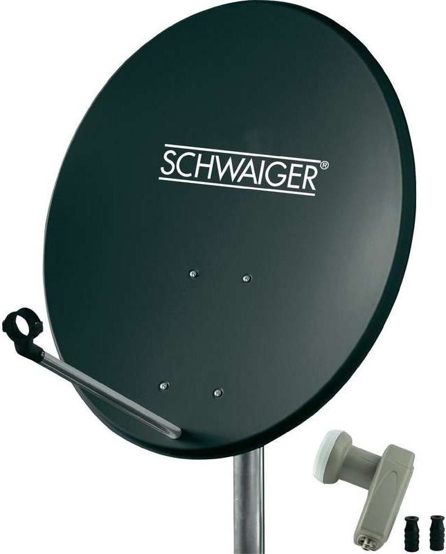 SCHWAIGER SAT Anlage 60 cm 2 Teilnehmer Twin-LNB Anthrazit