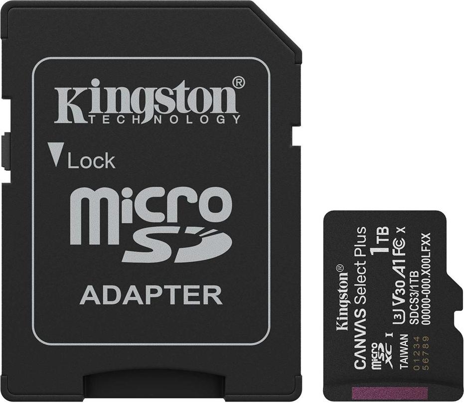 Kingston Canvas Select Plus - Flash-Speicherkarte - 1 TB - microSDXC UHS-I (SDCS3/1TB)