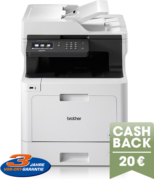 Brother DCP-L8410CDW - Multifunktionsdrucker - Farbe - Laser - A4/Legal (Medien) - bis zu 31 Seiten/Min. (Drucken) - 300 Blatt - USB 2.0, Gigabit LAN, Wi-Fi(n), USB-Host mit Brother PRINT AirBag for 200000 pages