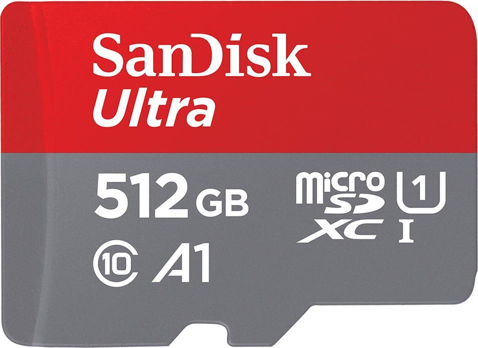 SanDisk Ultra - Flash-Speicherkarte (microSDXC-an-SD-Adapter inbegriffen) - 512GB - Class 10 - microSDXC UHS-I (SDSQUNR-512G-GN6TA)