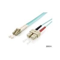 equip - Patch-Kabel - LC Multi-Mode (M) zu SC multi-mode (M) - 5,0m - Glasfaser - Duplex - 50/125 Mikrometer - OM3 - Türkis (255315)