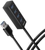 AXAGON HUE-M1AL Mini USB-A-Hub,4x USB-A 3.2 Gen 1, silber - 1,2m (HUE-M1AL)