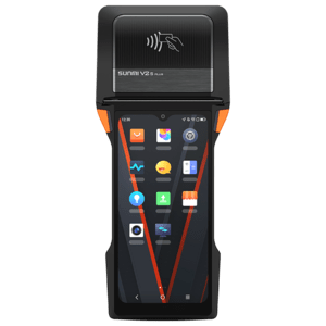SUNMI V2s PLUS, GPS, USB-C, BT, WLAN, 4G, NFC, Android, GMS Mobiles Datenerfassungsgerät, Bondrucker, Bildschirmdiagonale: 15,7cm (6,2), 1520x720 Pixel, GPS, micro SD-Slot, Lautsprecher, Kamera (13MP), Front-Kamera (2MP), USB-C, Bluetooth, WLAN (802.11ac)
