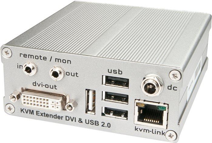 LINDY KVM Extender DVI & USB2.0 without Mass Storage Receiver Unit - KVM-/USB-Extender - USB - bis zu 130 m (39211) - Sonderposten
