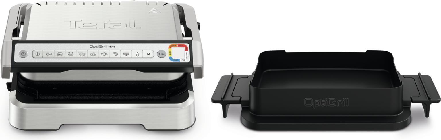 Tefal OptiGrill 4in1 GC774D10 - Edelstahl - Metall - Rechteckig - Tasten - 600 cm² - 300 x 200 mm (GC774D10)