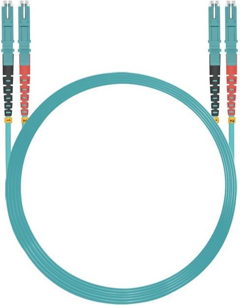 Herweck Helos - Patch-Kabel - E2000 Multi-Mode (M) zu E2000 Multi-Mode (M) - 3,0m - Glasfaser - Duplex - 50/125 Mikrometer - OM3 - Aquamarin (254683)