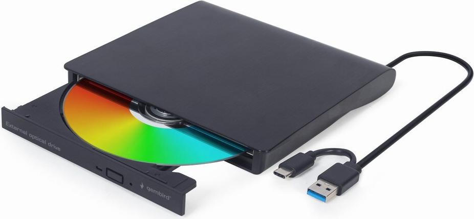 Gembird DVW EXT SLIM DVD-USB-031 black USB-C&3.1 DVD CD - DVD-Brenner - CD: 24x (DVD-USB-031)