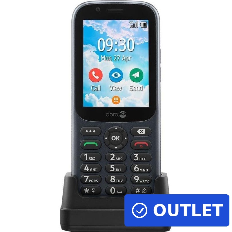 DORO 730X - Mobiltelefon - Dual-SIM - 4G LTE - 1,3GB - microSD slot, - microSD slot - 320 x 240 Pixel - 3 MP - DorOS - Graphite (380472) (geöffnet)