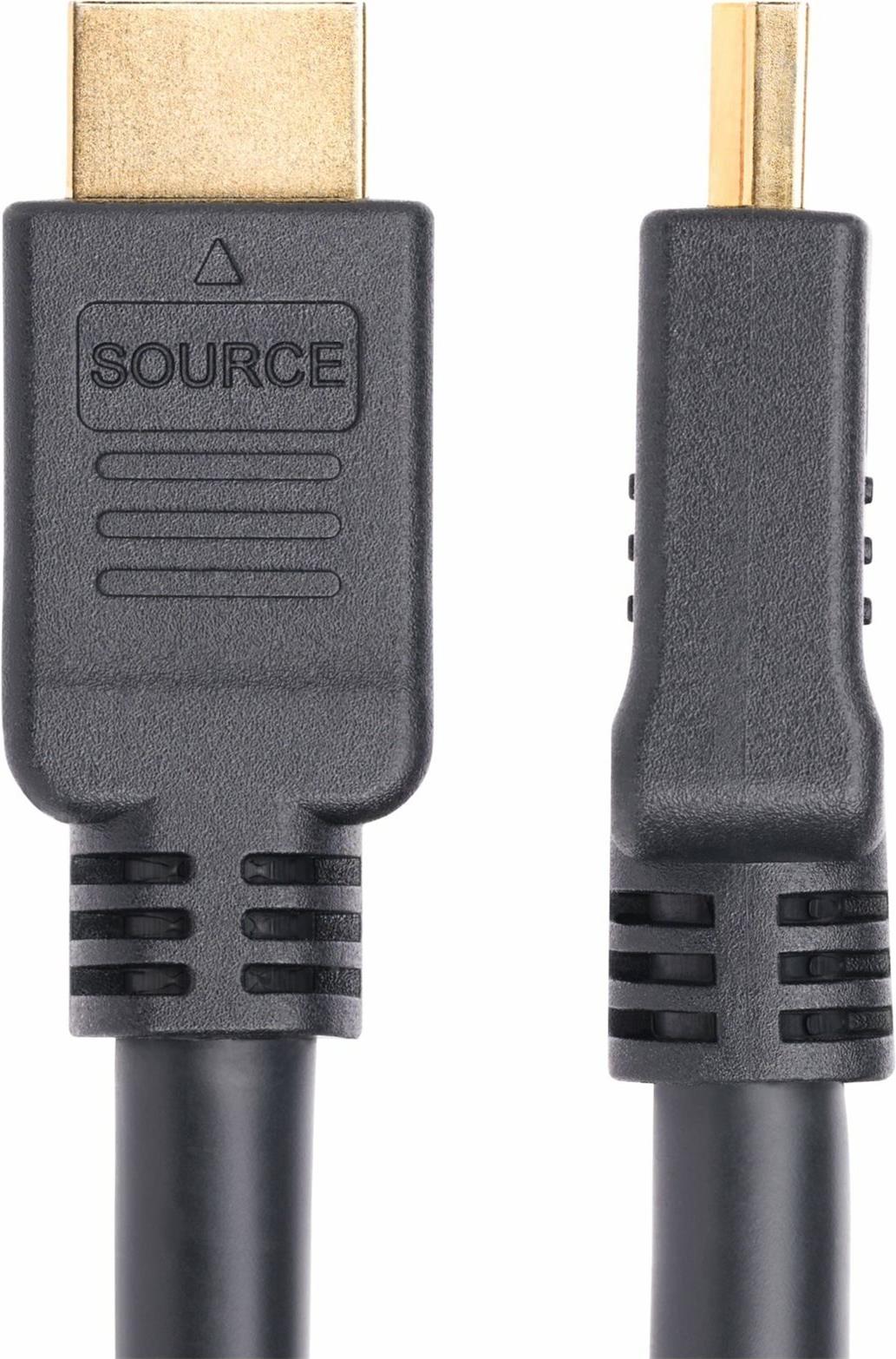 StarTech.com 15,0mActive HDMI 2,0 Cable, CMP, Plenum Rated, 4K 60Hz - High Speed - HDMI-Kabel - HDMI männlich zu HDMI männlich - 15,0m - abgeschirmt - Schwarz - Support von 4K 60 Hz, HDR10-Support, aktiv, unidirektional (HD2AP-15M-HDMI-CABLE)