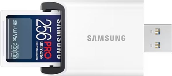 Samsung PRO Ultimate MB-SY256SB - Flash-Speicherkarte - 256GB - Video Class V30 / UHS-I U3 - SDXC UHS-I - weiß (MB-SY256SB/WW)