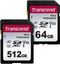 Transcend 340S - Flash-Speicherkarte - 64GB - A1 / Video Class V30 / UHS-I U3 - SDXC UHS-I (TS64GSDC340S)