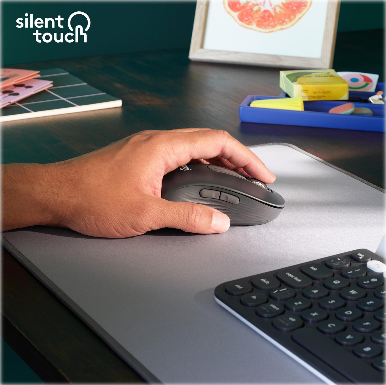 Logitech Signature M650 L LEFT - Maus - Größe L - Für Linkshänder - optisch - 5 Tasten - kabellos - 2,4 GHz, Bluetooth - Logitech Logi Bolt USB-Receiver - Graphite (910-006239)