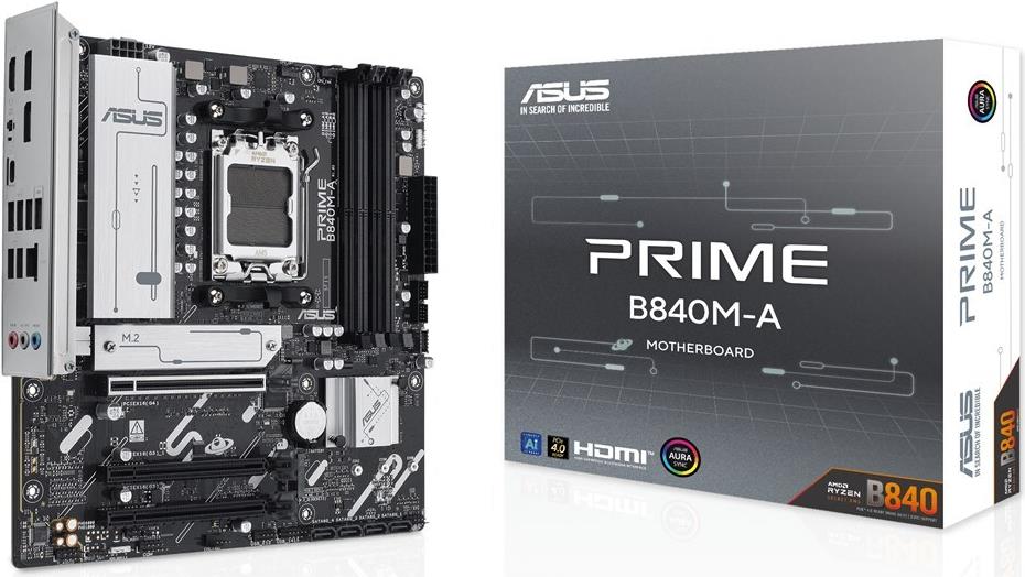 ASUS PRIME B840M-A-CSM - Motherboard - micro ATX - Socket AM5 - AMD B840 Chipsatz - USB-C 3,2 Gen 1, USB 3,2 Gen 1 - 2,5 Gigabit LAN - Onboard-Grafik (CPU erforderlich) - HD Audio (8-Kanal) - ASUS Corporate Stable Model (CSM) (90MB1J10-M0EAYC)