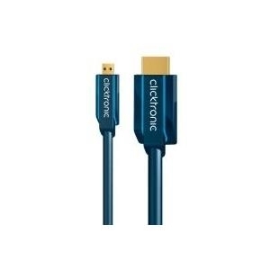 Micro-HDMI+Adapterkabel Ethernet(HDMI A/HDMI Micro D) - 5,0 m Hochgeschwindigkeits-Adapter HDMI auf Micro-HDMI