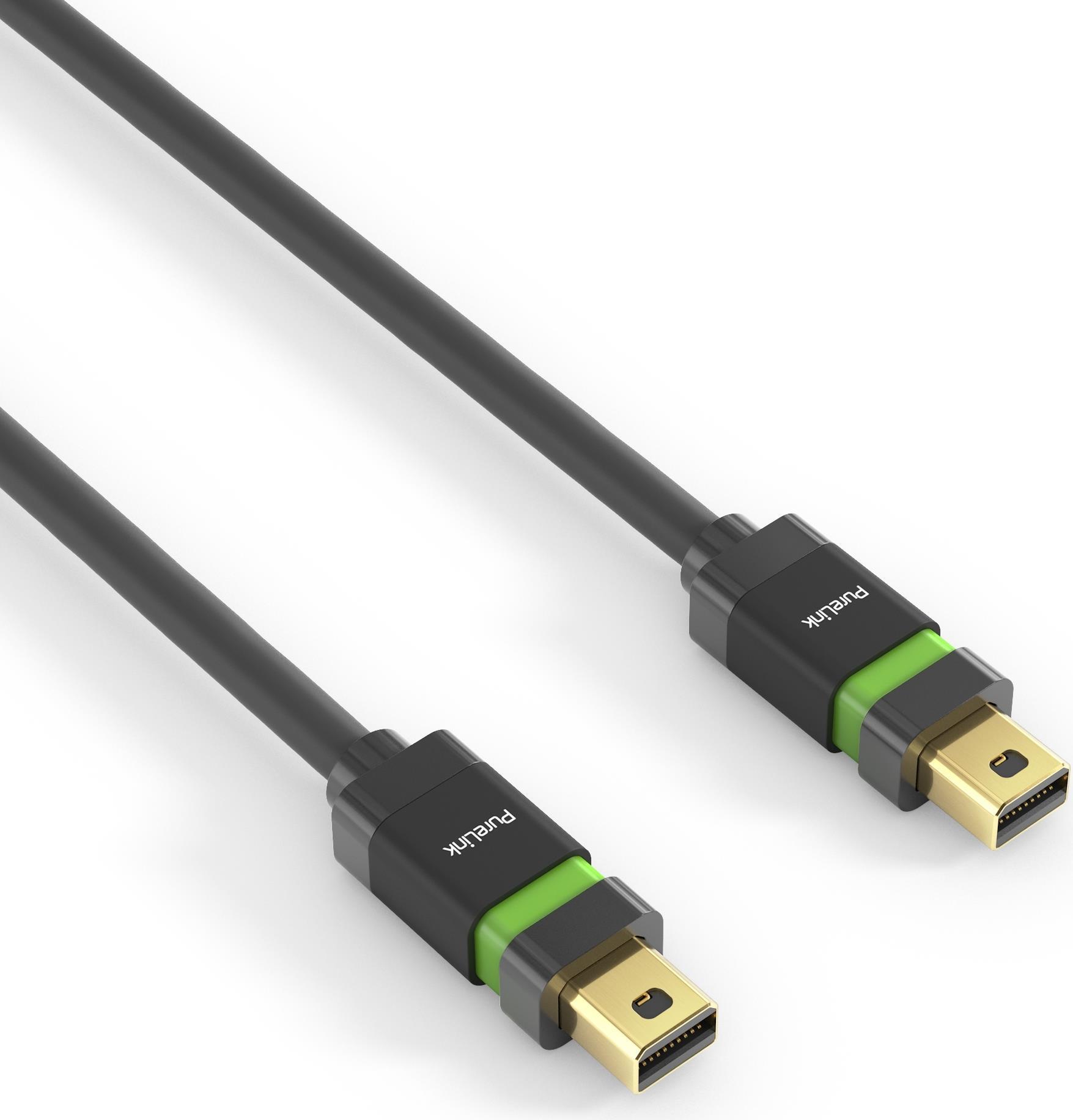 PureLink - MiniDP Kabel - Ultimate Serie - 1,50m - schwarz PureLink® - Ultimate Serie. MiniDP Kabel mit 24 kt. vergoldeten Präzisions-Steckkontakten und ULS (Ultra Lock System). DP1.2 Version (für 4K UltraHD). Mini DisplayPort Stecker auf Mini DisplayPor