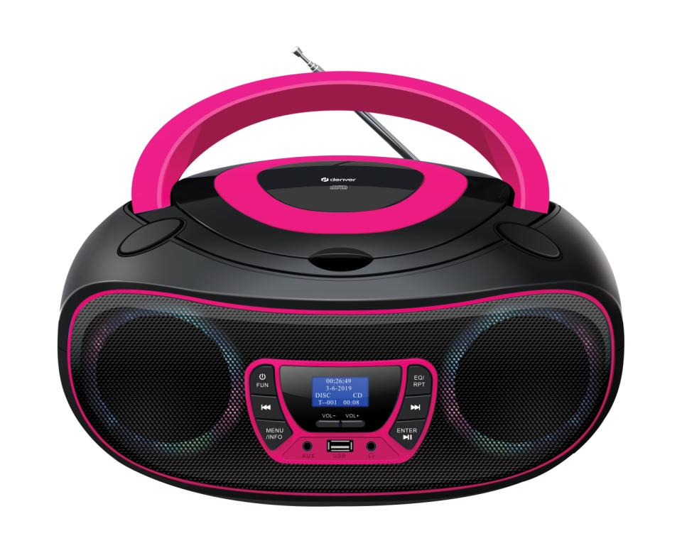Denver TDB-212 DAB+ Boombox FM/BT/USB/CD/AUX pink (TDB-212P)