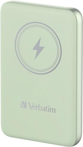 Verbatim Charge n Go - Induktive Power Bank - Magnethalterung - Li-Pol - 10000 mAh - 20 Watt - 2,4 A - Apple Fast Charge, PD 3,0, QC 3,0, Apple 2,4A, USB BC 1,2 (24 pin USB-C) - grün (32246)