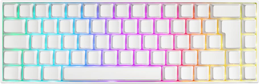 Deltaco GAM-100-W-DE. Tastatur Formfaktor: 65%. Tastatur-Stil: Gerade. Geräteschnittstelle: USB + Bluetooth, Tastatur-Key Switch: Mechanischer Switch, Tastaturaufbau: QWERTZ, Tastatur - Tastenanzahl: 68. Typ der Hintergrundbeleuchtung: RGB-LED. Kabellänge