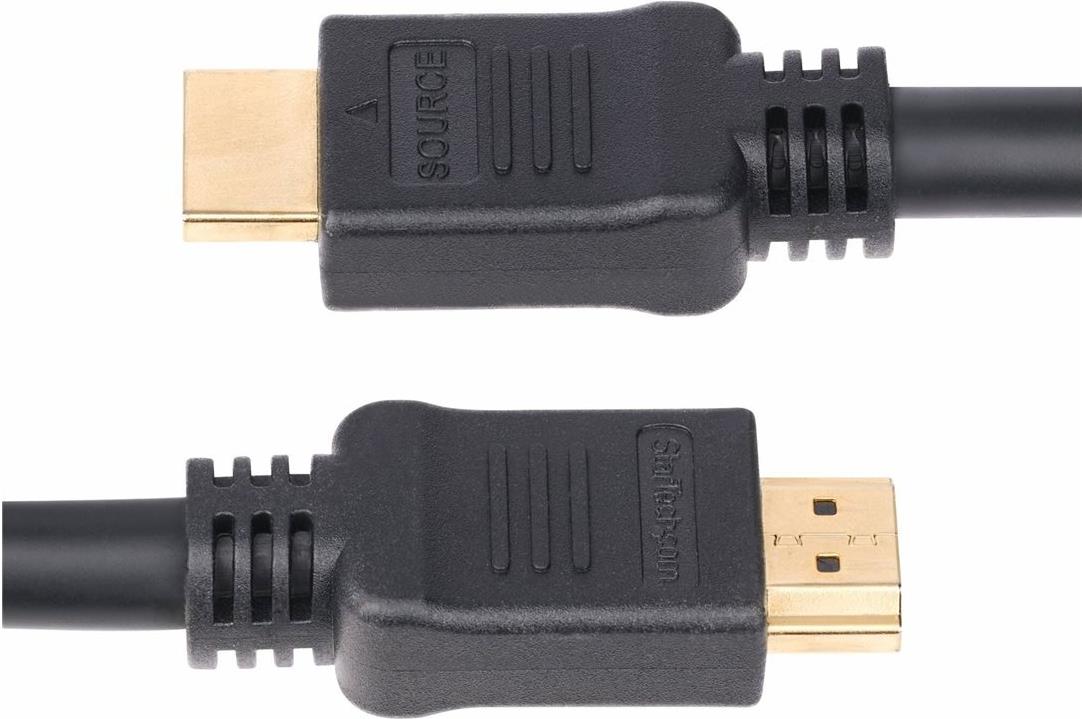 StarTech.com 10,0mActive HDMI 2,0 Cable, CMP, Plenum Rated, 4K 60Hz - High Speed - HDMI-Kabel - HDMI männlich zu HDMI männlich - 10,0m - abgeschirmt - Schwarz - Support von 4K 60 Hz, HDR10-Support, aktiv, unidirektional (HD2AP-10M-HDMI-CABLE)