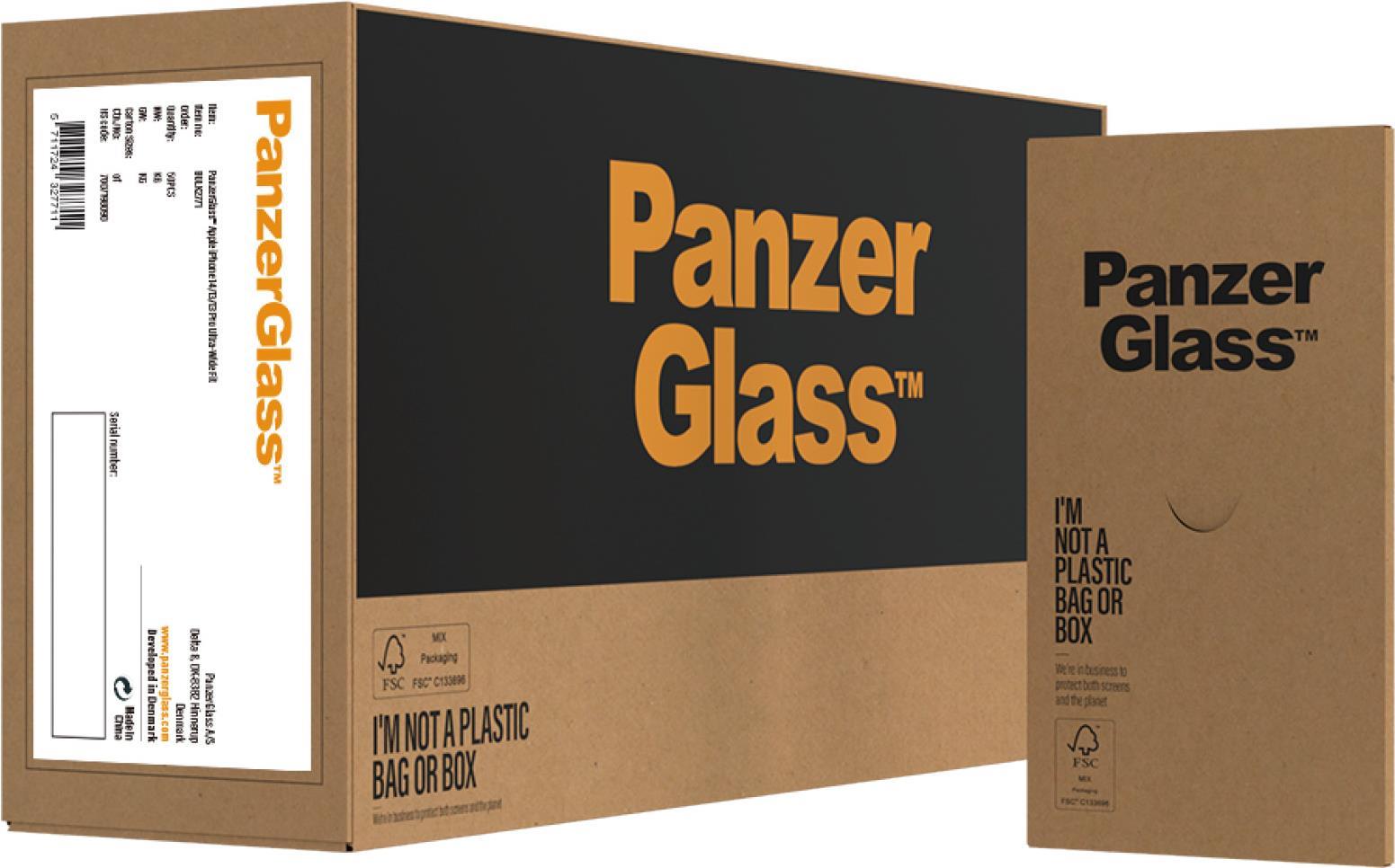 PanzerGlass  Displayschutz Apple iPhone 14 - 13 - 13 Pro - Ultra-Wide Fit - Apple - iPhone 14 - Apple - iPhone 13 - Apple - iPhone 13 Pro - Trockene Anwendung - Kratzresistent - Schockresistent - Antibakteriell - Transparent (BULK2771)