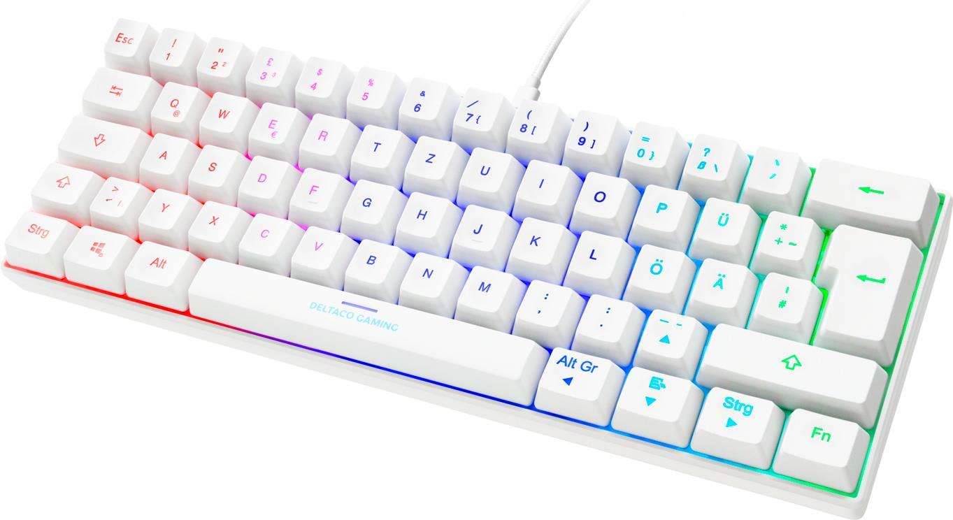 Deltaco Gaming GAM-075-W-DE Kabelgebunden Gaming-Tastatur Beleuchtet Deutsch, QWERTZ Weiß (GAM-075-W-DE)