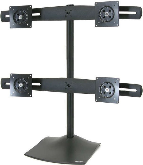 Ergotron DS100 Quad-Monitor Desk Stand - Aufstellung für Quad-Flachbildschirm - Aluminium, Stahl - Schwarz - Bildschirmgröße: bis zu 61,00cm (24)  - Montageschnittstelle: 100 x 100 mm, 75 x 75 mm (33-324-200)