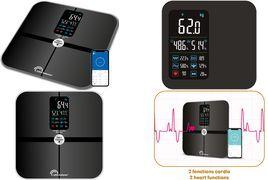 Little balance Personenwaage Cardio X4 ITO USB-C, BT-fähig Impedanzmessgerät mit 2 cardio-Funktionen, 4 unsichtbare - 1 Stück (LB 8676)