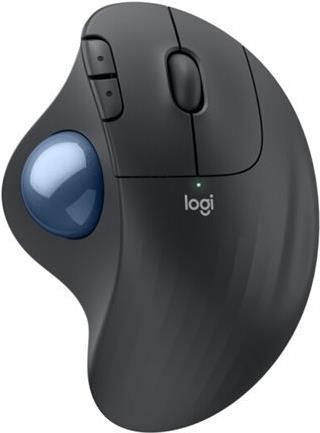 Logitech Ergo Series ERGO M575S - Trackball - ergonomisch - optisch - 5 Tasten - kabellos - Bluetooth, 2,4 GHz - Logitech Logi Bolt USB-Receiver - Graphite (910-007029)
