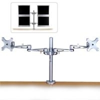 Lindy Dual Adjustable LCD Arms - Montagekomponente (2 Gelenkarme) für 2 LCD-Displays - Silber - Bildschirmgröße: 35,6 - 50,8 cm (14 - 50,80cm (20)) - Montageschnittstelle: 100 x 100 mm, 75 x 75 mm - Stangenbefestigung (40697)