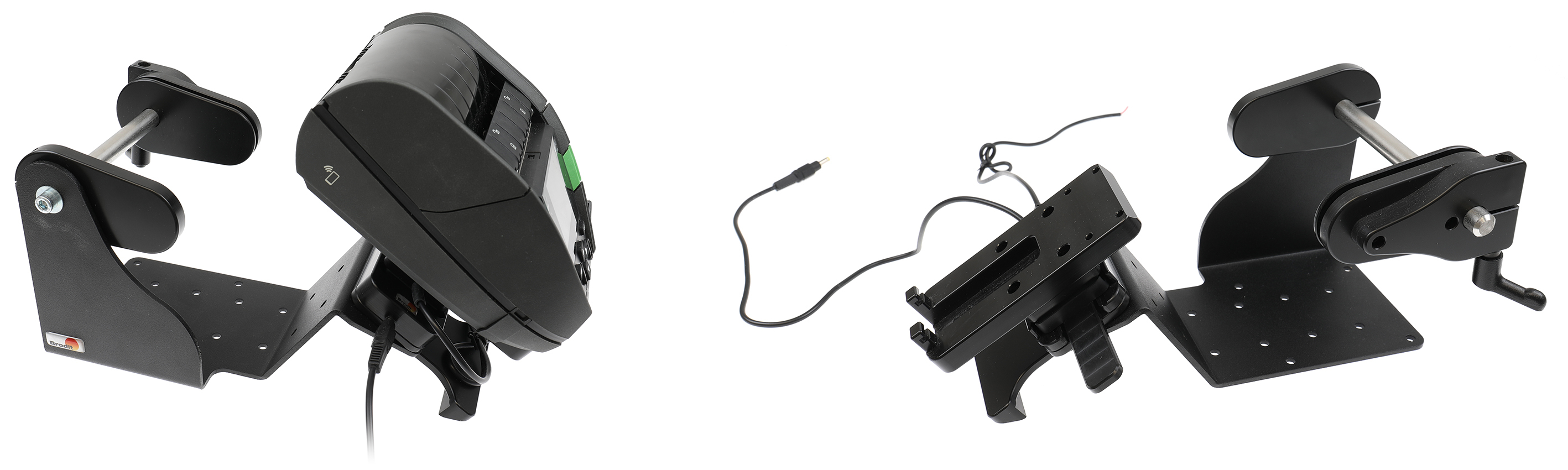 Brodit Drucker Befestigung Drucker Befestigung mit Etikettenrollen-Funktion, VESA75, AMPS, max. Durchmesser: 127mm, Kerndurchmesser: 25mm, MultiMoveClip, Power Block, passend für: Alpha 30L, Alpha 40L (217034)