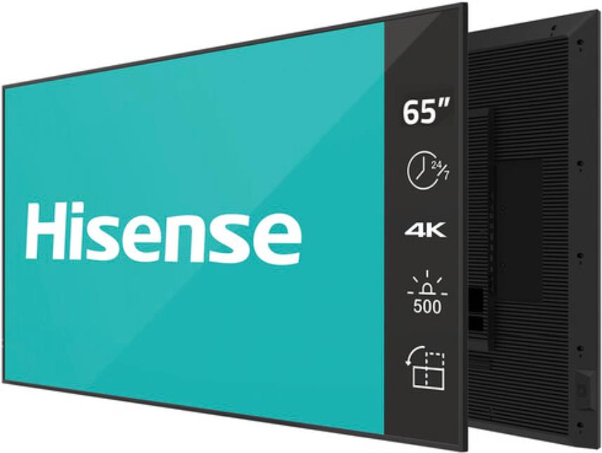 Hisense 65DM66D Signage-Display 165,1 cm (65) LED WLAN 500 cd/m² 4K Ultra HD Schwarz Eingebauter Prozessor Android 11 24/7 (65DM66D)
