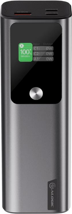 ALOGIC Ark - Powerbank - 27000 mAh - 140 Watt - 5 A - Power Delivery 3.1 - 3 Ausgabeanschlussstellen (2 x USB-C, USB) - Silber (A27KPB140W)