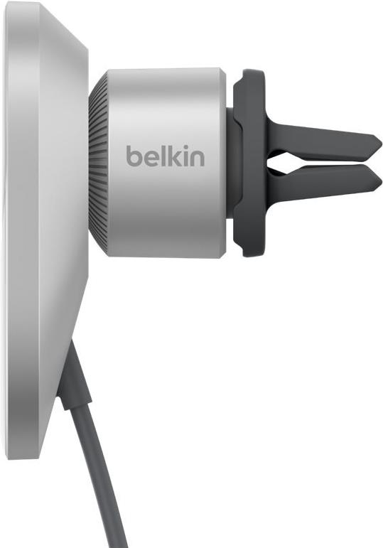 Belkin - Kfz-Halterung für induktives Laden - magnetisch mit Qi2 + Kfz-Netzteil - 15 Watt - Fast Charge - Grau (WIC008BTGR-V2)