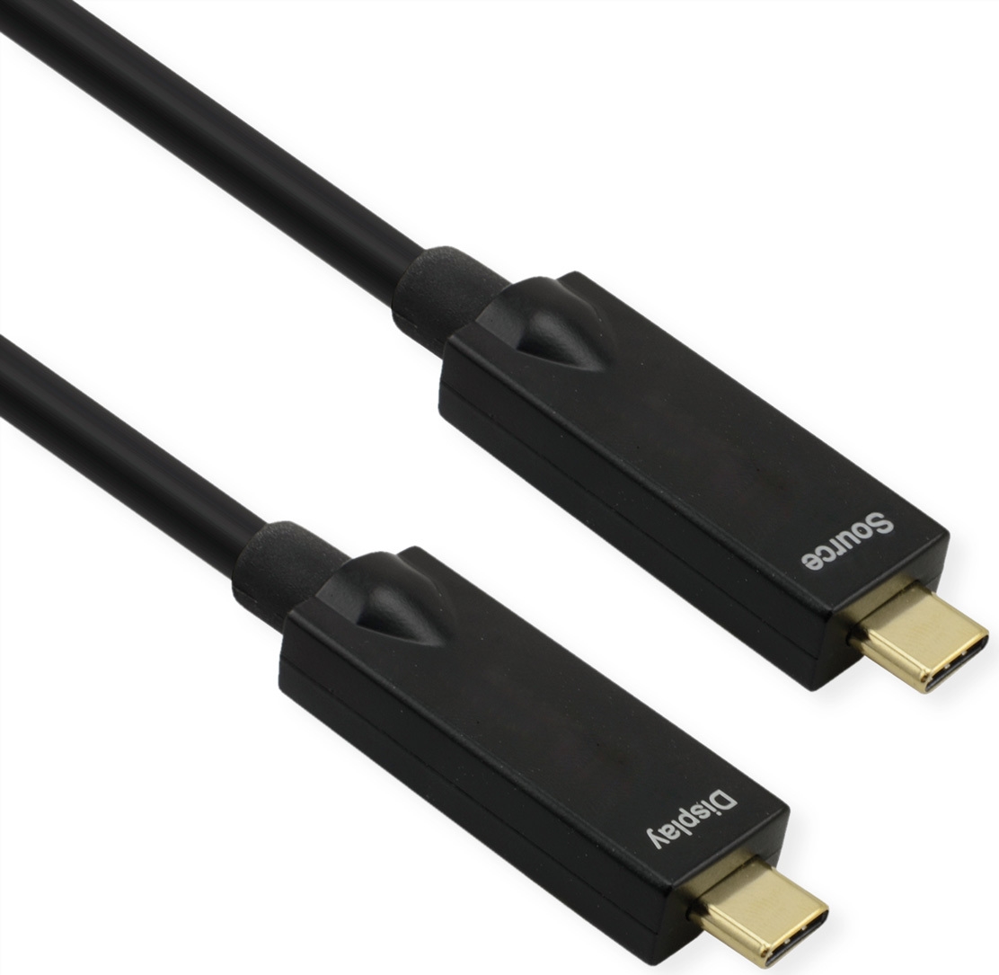 ROLINE USB3.2 Gen2 AOC-Kabel 4K60 ST/ST PD 60W - Kabel - Digital/Daten (11.02.9132)