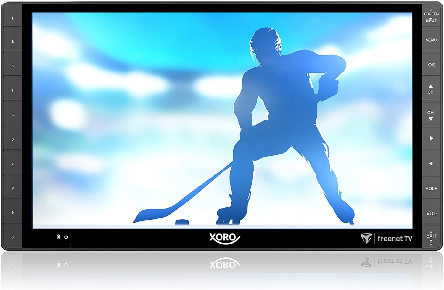 Xoro PTL 1450 V2 35,5 cm (14 Zoll) Tragbarer DVB-T/T2 Fernseher (freenet TV für Private Sender, 12-24V Kfz-Ladegerät, eingebauter Akku, HDMI IN, Antenne) grau [Energieklasse E] (XOR400702)